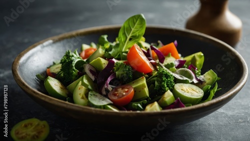 Vegetarian Salad Bowl  Fresh Ingredients for Healthy Eating