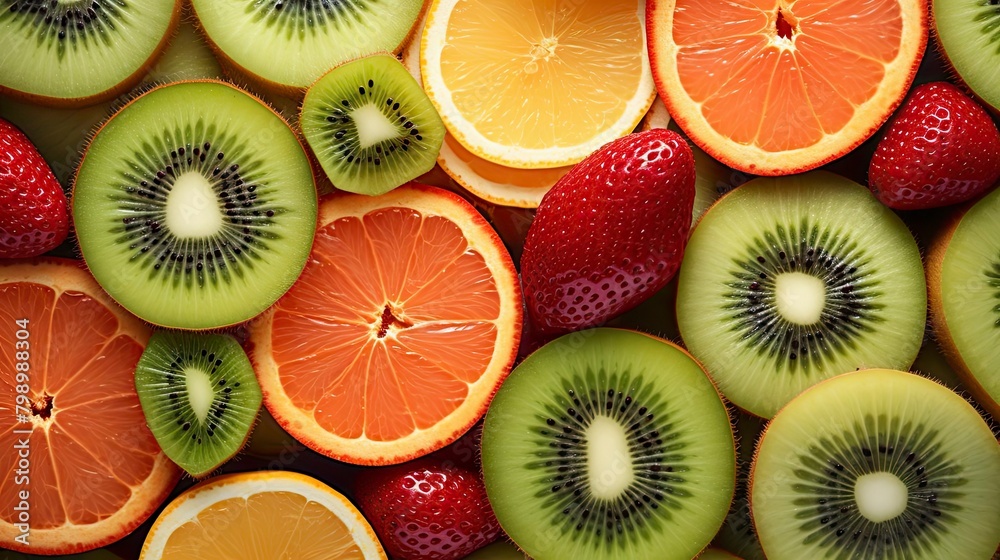 A variety of fruits are arranged in a visually appealing way A variety of fruits are arranged in a visually appealing way