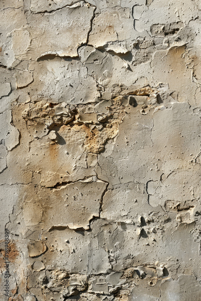 Fototapeta premium Textured surface of a stucco wall, featuring rough plaster and subtle variations in texture. Stucco wall textures offer a timeless and architectural backdrop