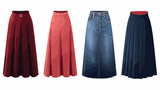 Jeans midi skirt with slit pockets. Modern women ga