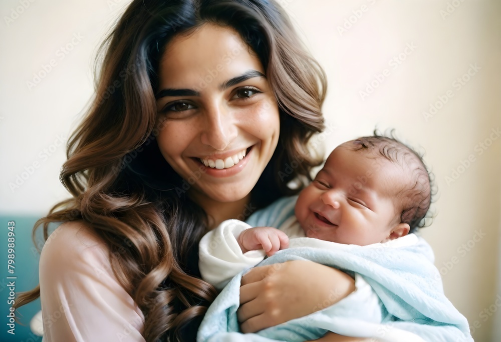 a beautiful happy mother holding her baby a beautiful happy mother holding her baby