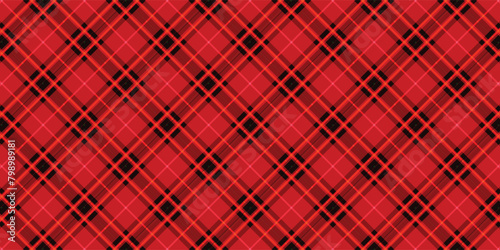 Red Black Lumberjack plaid seamless pattern