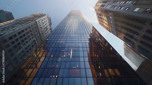 Mesmerizing Skyscraper Interplay:Captivating Architectural Spectacle in the Heart of the Bustling City