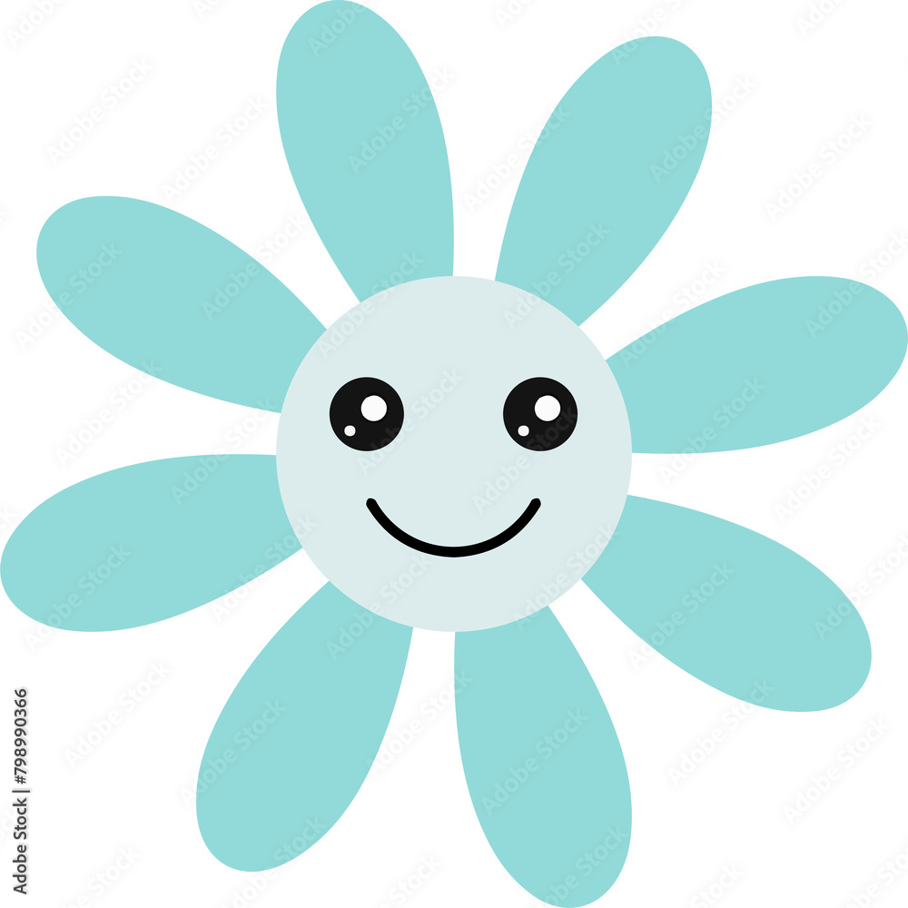 flower with smile and transparent background, flowers clipart