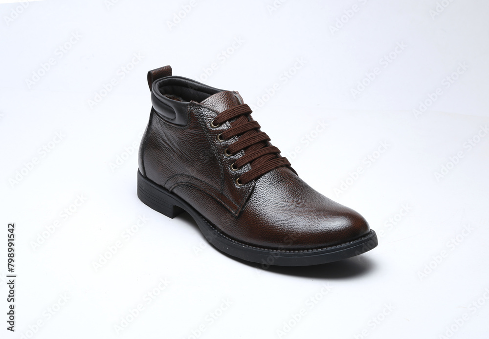 dark brown leather boots isolated on white background dark brown leather boots isolated on white background