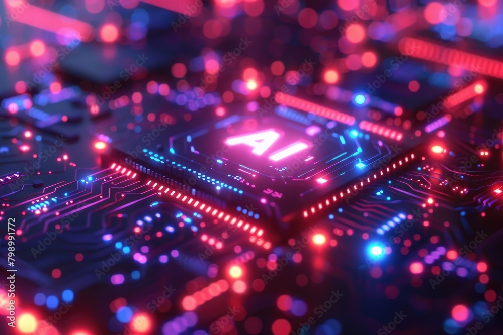 Artificial Intelligence (AI) concept, Abstract AI processor and quantum computer background. Artificial Intelligence (AI) concept, Abstract AI processor and quantum computer background.