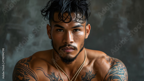 Elevated Style Pompadour for Black Muay Thai Athlete, High Rise Hairstyle of Fighter, Refined Pompadour Fighter's Signature Style