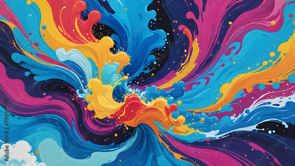 Fantasy Art of Vibrant Abstract Ink Swirls and Colorful Patterns Fantasy Art of Vibrant Abstract Ink Swirls and Colorful Patterns