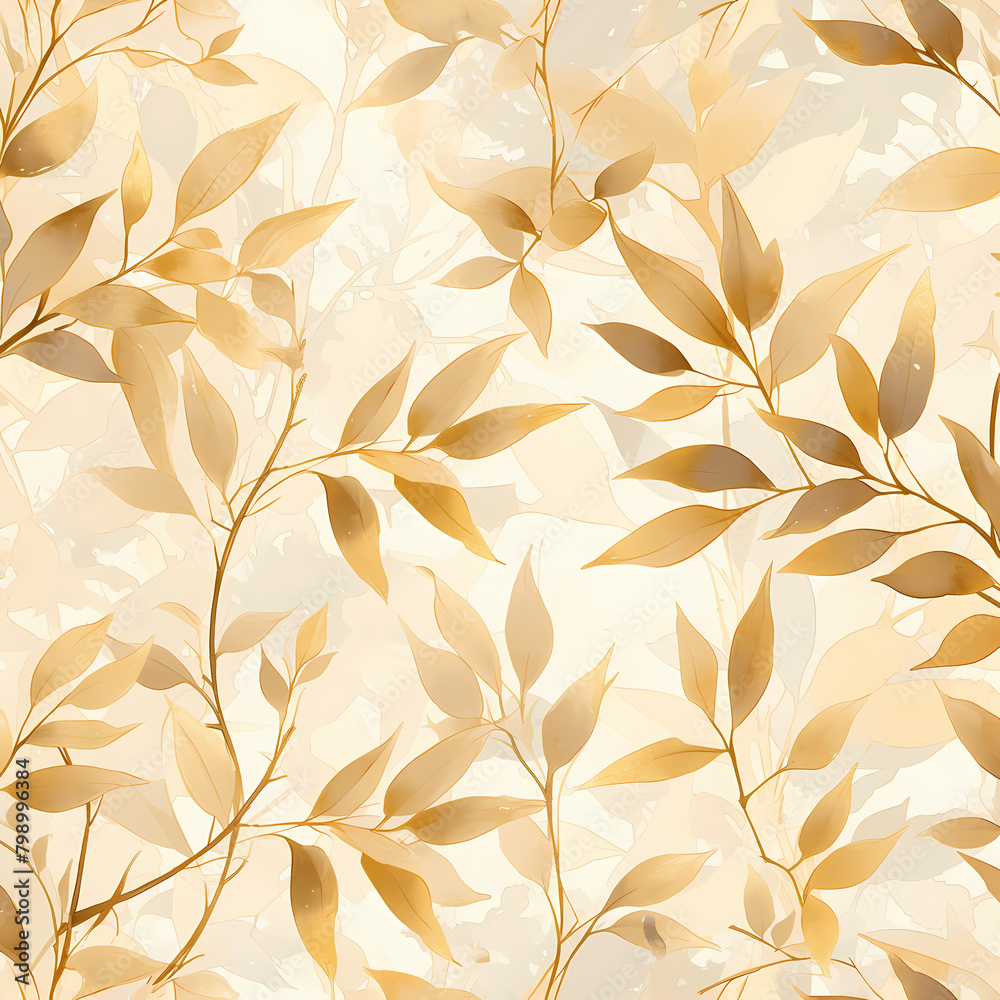 Elegant Watercolor Artwork with Glorious Leaf Design for Premium Textiles and Fashion Accessories