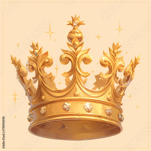 Majestic Isolated Vector Illustration of a Gold Royal Crown, Perfect for Marketing Materials and Branding