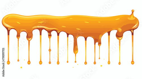 Liquid honey border with dripping gold fluid drops.