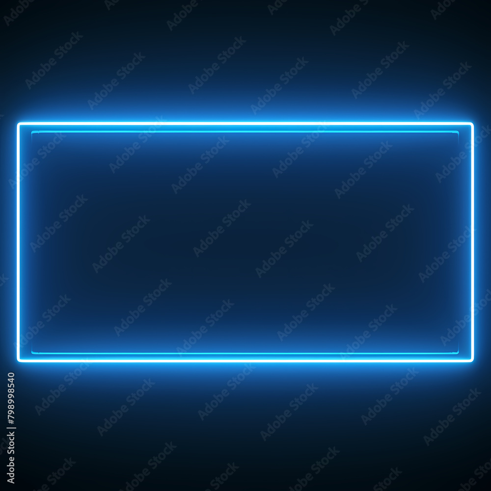 Vibrant Blue Neon Border, Perfect for Website Banners and Headers