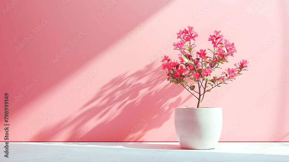 Beautiful abstract background with flowers and vases
