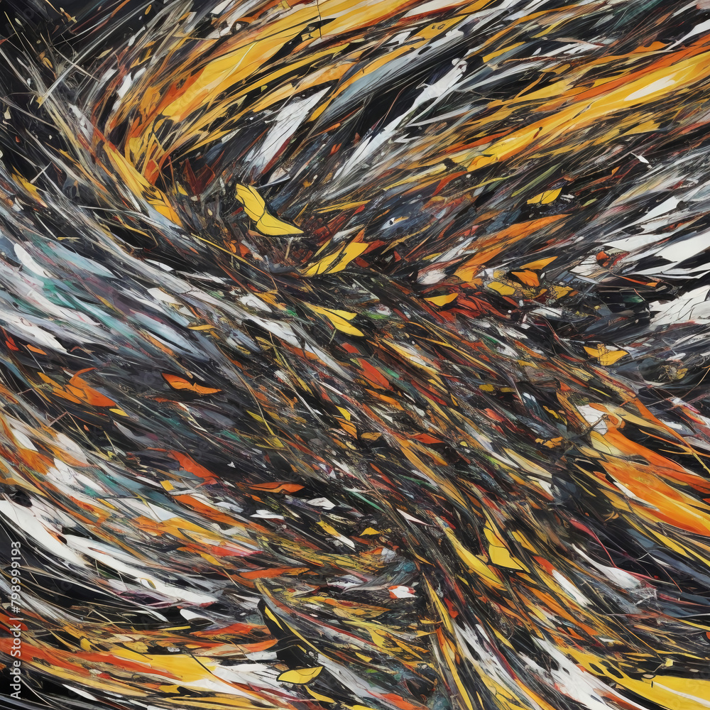 abstract drawing of chaos and harmony with oil paints, background, AI generated	
 - obrazy, fototapety, plakaty 