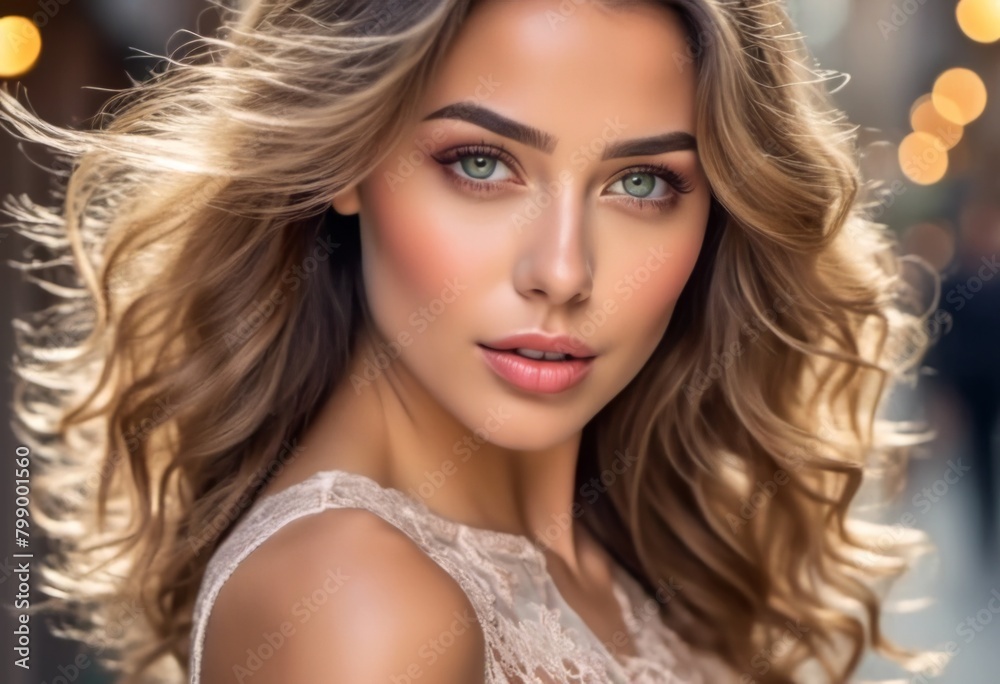 Fototapeta premium A Portrait Of Breathtakingly Gorgeous, Exotic, Beautiful Woman. 