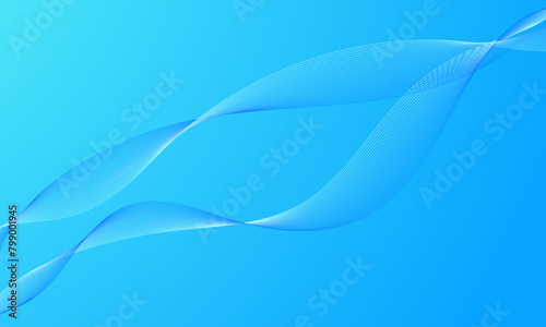 blue light with smooth lines wave curves on gradient abstract background