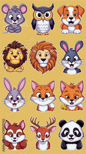 a collection of cartoon animals for kids cartoon animal stickers