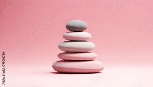 Zen Rock Stacking Illustration Digital Painting Artwork Smooth Stone Yoga Relax Background Design