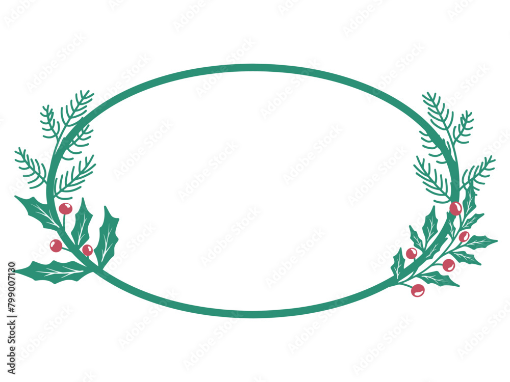 Christmas Frame Holly Tree Background
