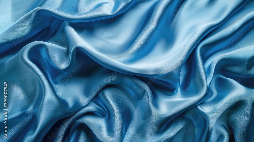 Obraz premium Abstract background with textured blue wrinkled fabric