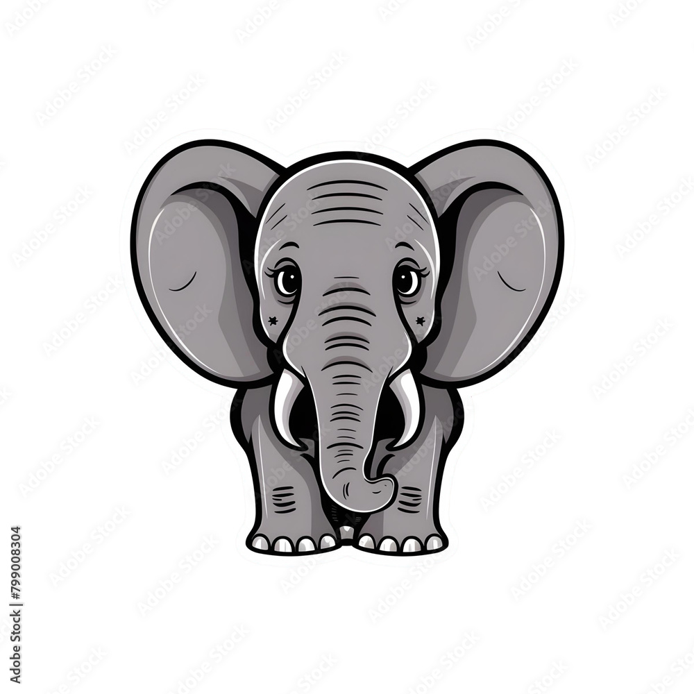 Fototapeta premium elephant cartoon isolated on white