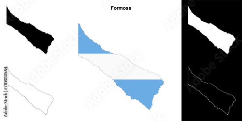Formosa province outline map set