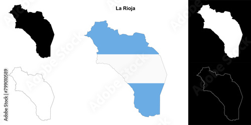 La Rioja province outline map set