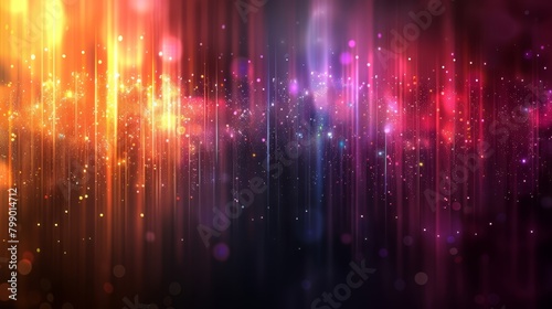   A multicolored backdrop teeming with sparkles and an agglomeration of stars in its center photo