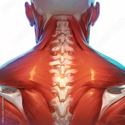 Illustrated Human Spine and Muscle Anatomy for Medical Education and Health Awareness