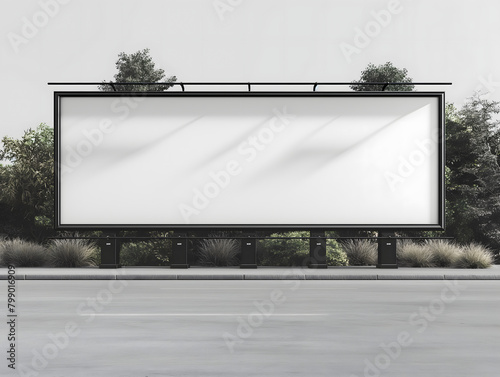 billboard mockup with white isolated background. Billboard mockup image, large clean white surface, empty large advertising space, Bigboard photo
