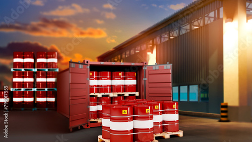 Fuel barrels near industria...
