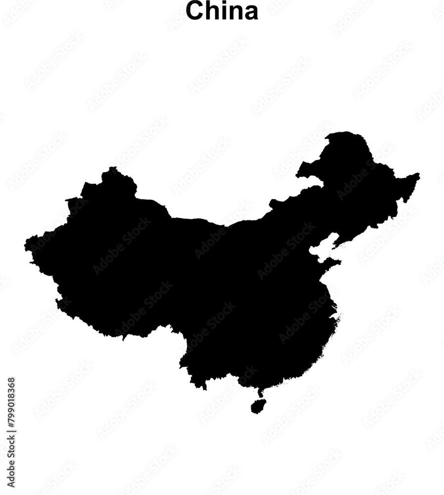 China blank outline map design
