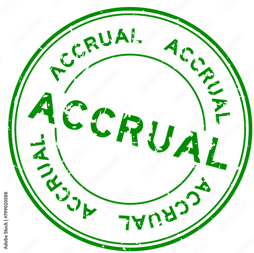 Grunge green accrual word round rubber seal stamp on white background Grunge green accrual word round rubber seal stamp on white background
