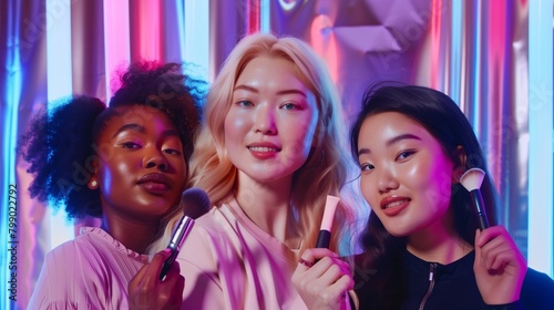 Gen Z influencers showcase their commitment to sustainability by posing with their favorite eco-friendly makeup products, blending ethical choices with impeccable style.