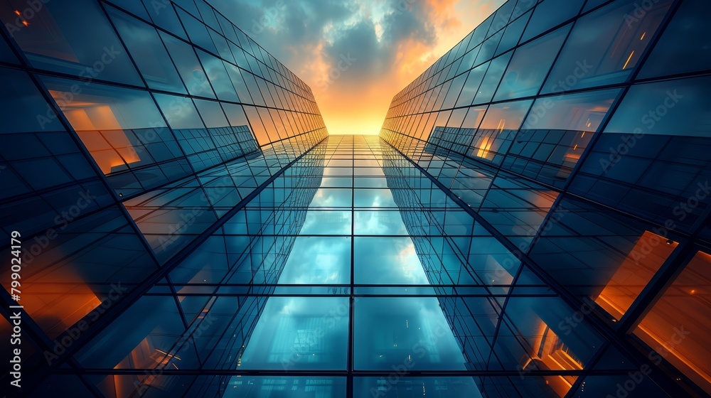 A towering structure with numerous windows lining its facades, bathed in sunlight as sunbeams streamed inside through them A towering structure with numerous windows lining its facades, bathed in sunlight as sunbeams streamed inside through them