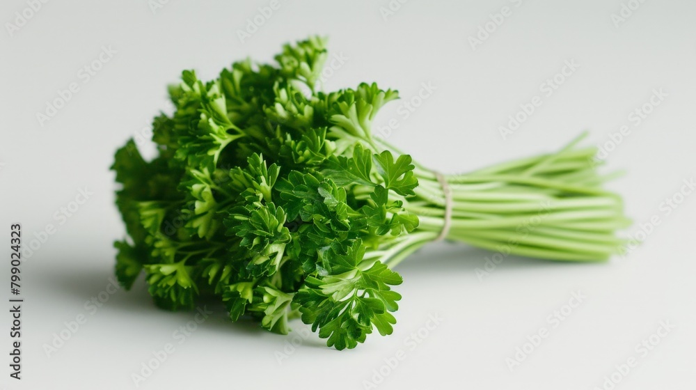 parsley bunch white surface parsley bunch white surface