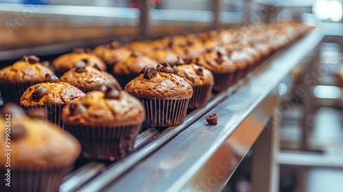 Conveyor production of muffins, modern technologies.