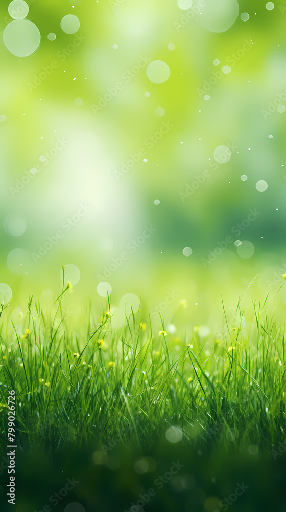 Fototapeta premium Spring green grass background