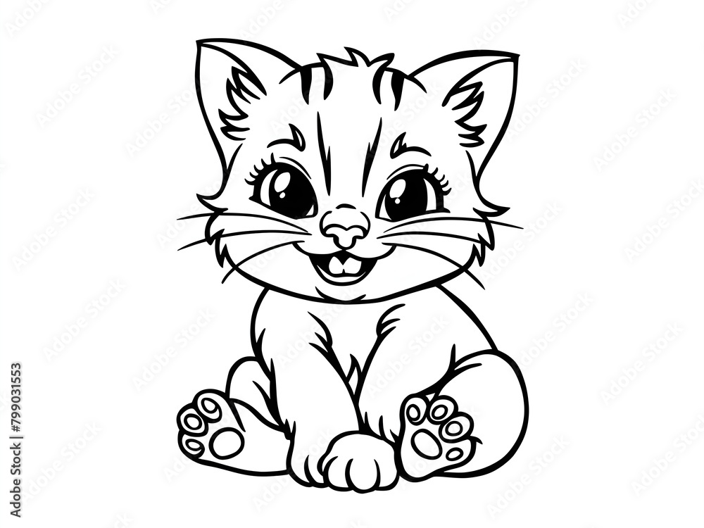 illustration of cat line art design illustration of cat line art design