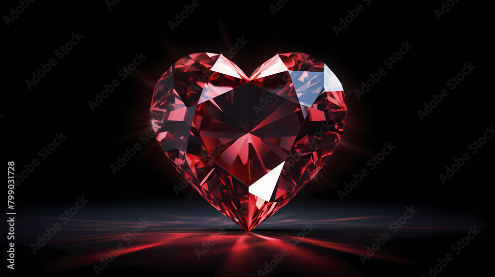 Fototapeta premium red heart shaped diamond