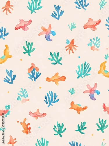 watercolor undersea wallpaper background