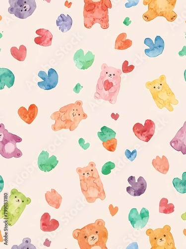 colorful bear wallpaper pattern background