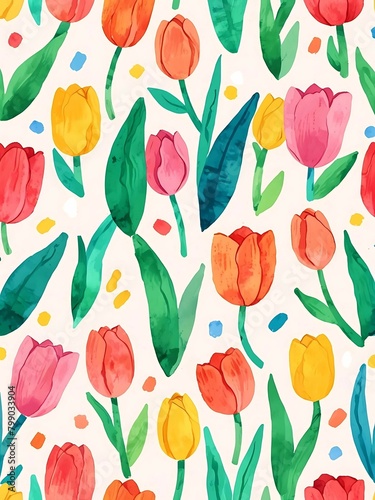 colorful beautiful tulip wallpaper background © Songsang