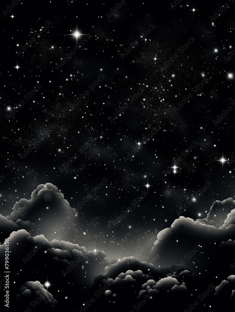 Spacecrafts orbiting, stars pattern, continuous vector, solid backdrop , seamless pattern Spacecrafts orbiting, stars pattern, continuous vector, solid backdrop , seamless pattern