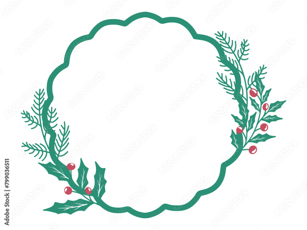 Fototapeta premium Christmas Frame with Tree Background