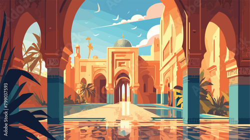 Morocco Marrakech poster. Moroccan Berber architect photo