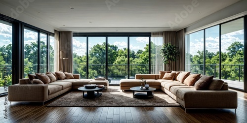 modern living room interior design with sofa and window © Rezhwan