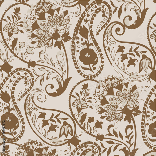 seamless paisley pattern on background