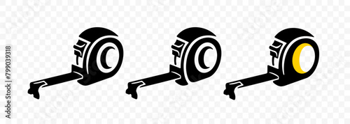 Tape measure and construction institute, measurement, graphic design. Construction, tool, dimension and measuring, vector design and illustration