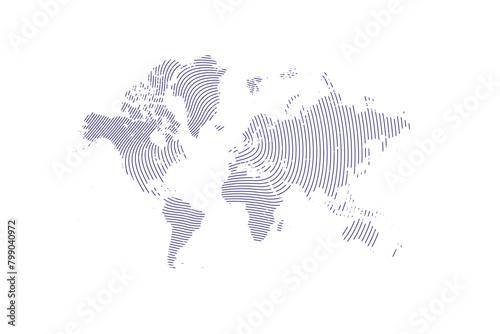 world map with circle lines on transparent background.